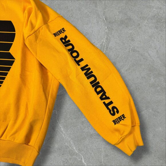 2017 Yellow Justin Bieber Stadium Tour Concert Crewneck Sweatshirt - Small - Picture 5 of 8